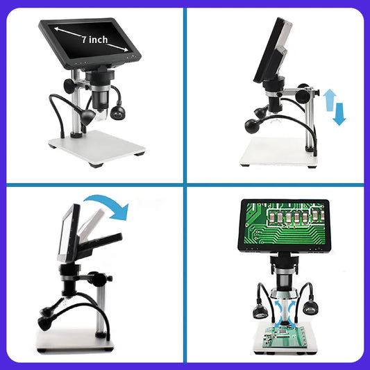 High Definition 7-Inch Screen Electron Microscope Can Be Connected To A Computer for Measurement, Digital Microscope Peaceful Pleasures Health and Wellness DM9