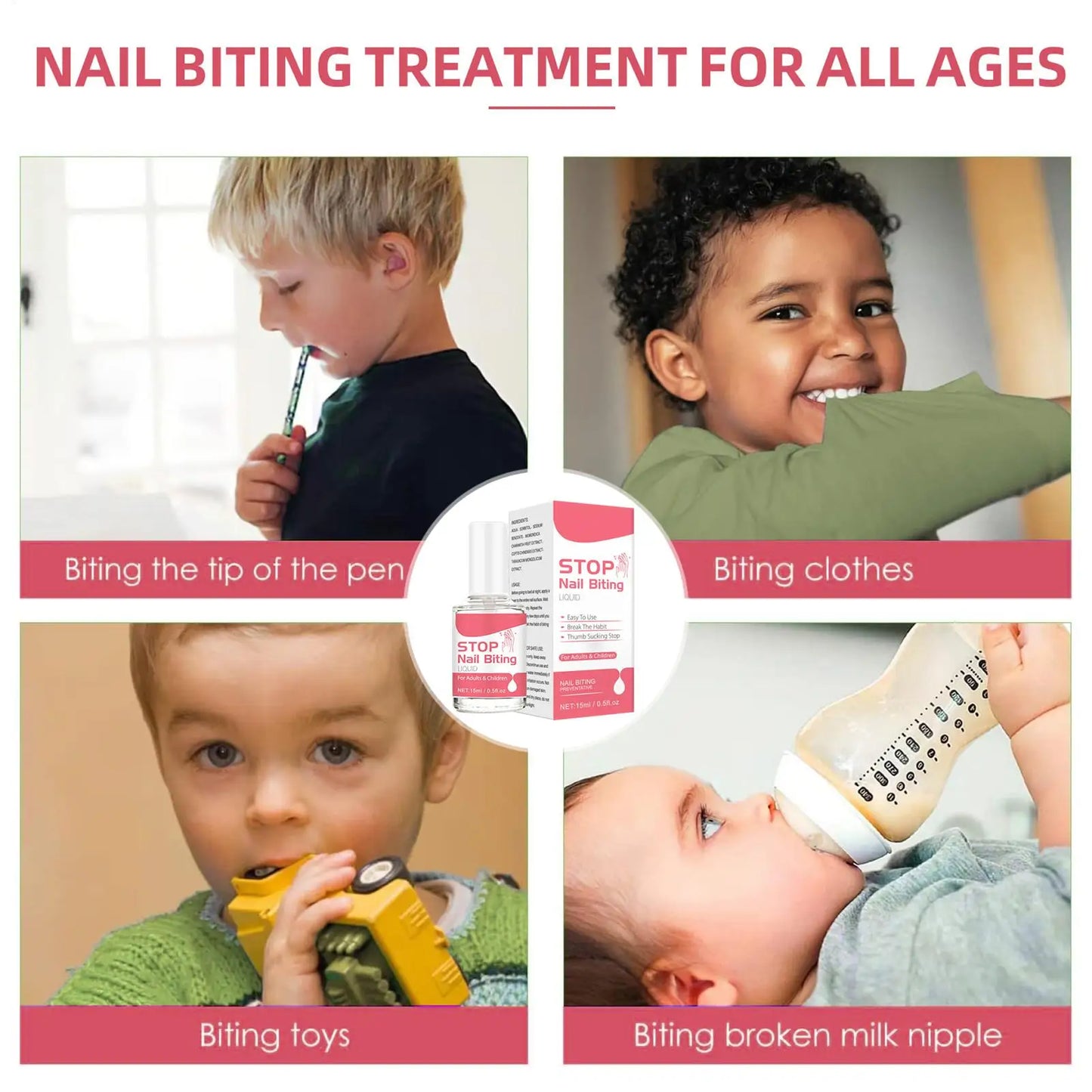 Bitter Nail Biting Stopper Solution 15ml – Non-Toxic for Kids Nail Biting Deterrent Peaceful Pleasures Health and Wellness