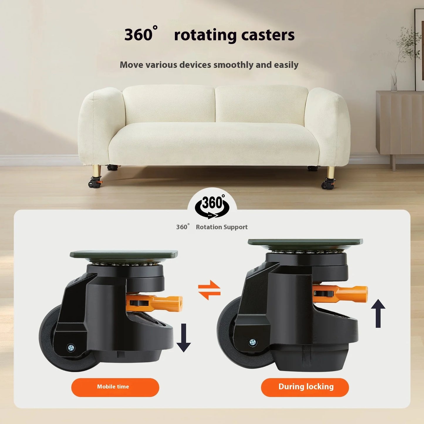Heavy Duty Swivel Caster Wheels – Height Adjustable Workbench