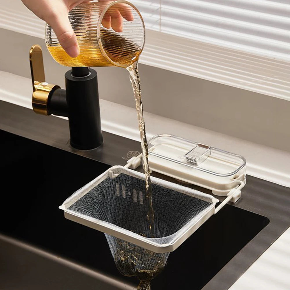 Disposable Filter Sink Filter Rack Kitchen Dirt Net Cleaning Mesh Bag Cleaning Kitchen Folding Design Fine Hole Drainage Rack Peaceful Pleasures Health and Wellness