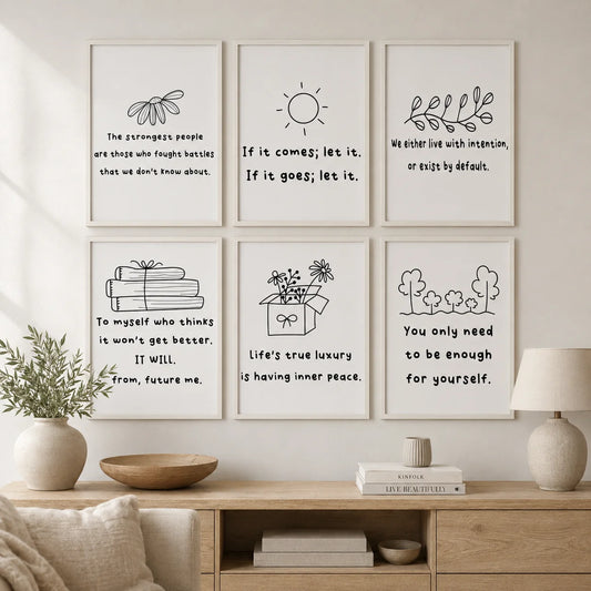 Nordic Minimalist Inspirational Quote Canvas Wall Art Print Canvas Wall Art Print Peaceful Pleasures Health and Wellness