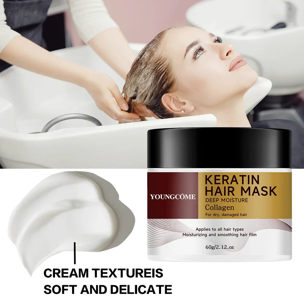 YOUNGCOME Collagen Keratin Hair Mask 30g/60g – All Hair Types Keratin Hair Mask Peaceful Pleasures Health and Wellness