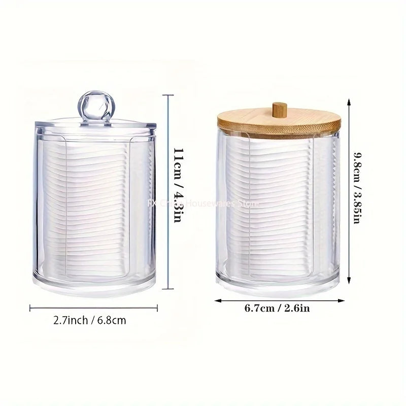 1/2 Pcs Makeup Organizer Round Clear Acrylic Makeup Organizer Makeup Cotton Pad Swab Holder Cotton Pad Organizer Box Makeup Pads Peaceful Pleasures Health and Wellness