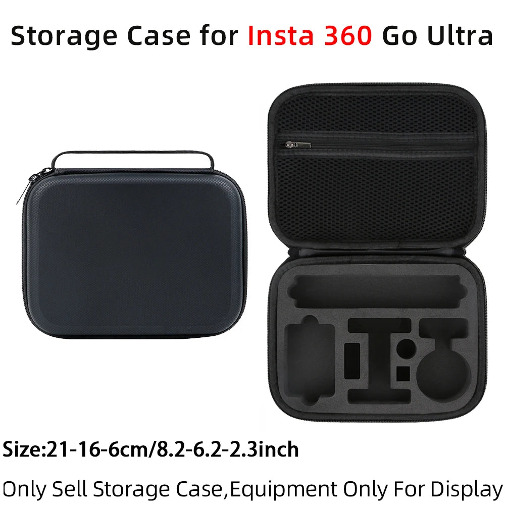 For Insta360 GO Ultra Camera Storage Bag Anti-Pressure And Anti-Shock Storage Bag Black/Gray PU + EVA Organizer Bag Peaceful Pleasures Health and Wellness