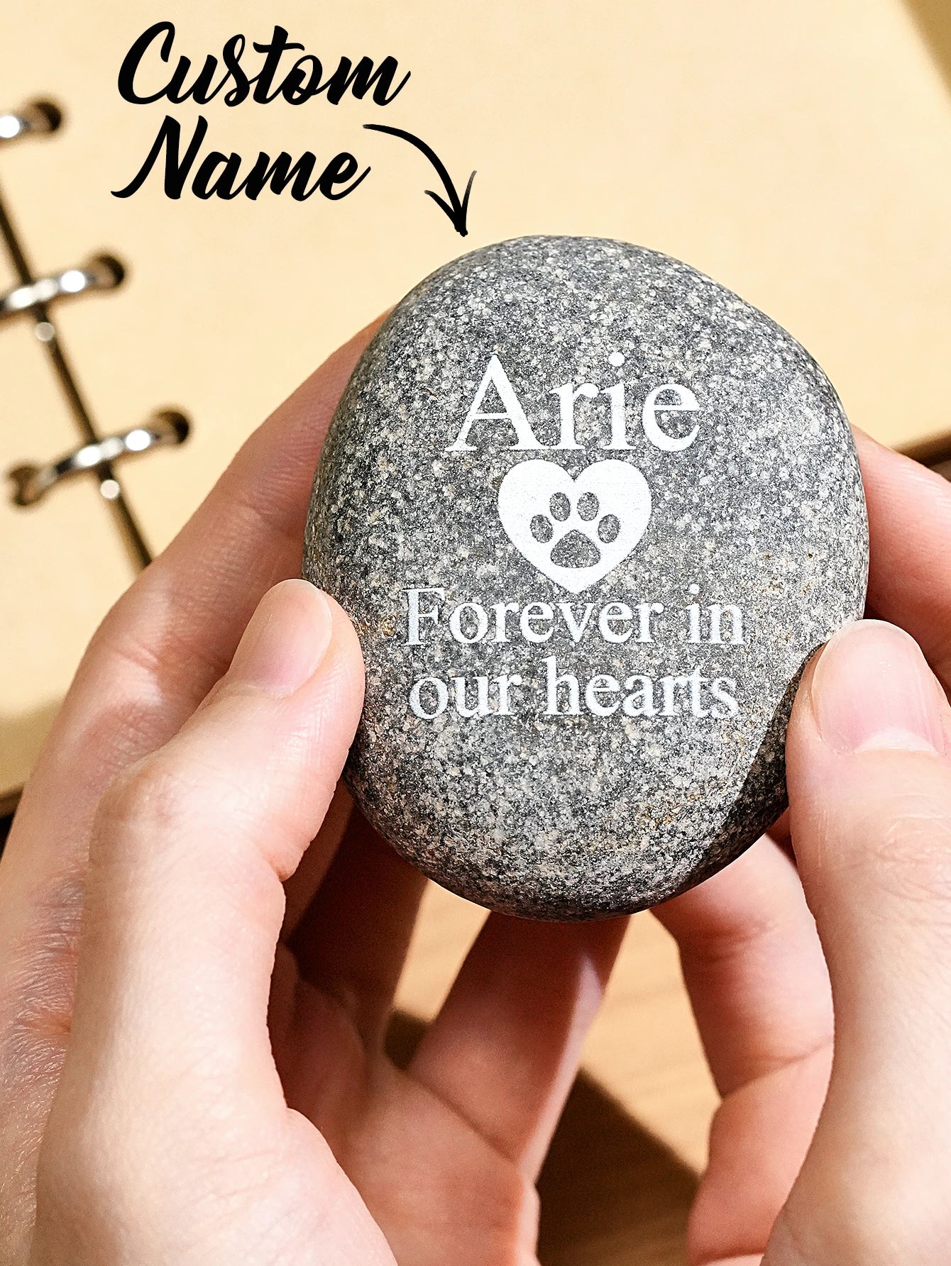 Custom Pet Memorial Stone Personalized Dog Cat Grave Marker Engraved Garden Pebble Pet Loss Gift Custom Puppy Tombstone Peaceful Pleasures Health and Wellness