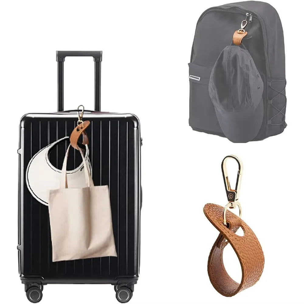 PU Leather Hat Clip for Bags & Backpacks | Anti-Loss Travel