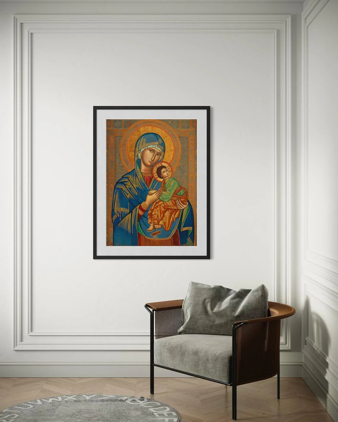 Russian Orthodox Icon Picture Our Lady of Perpetual Help Wall Decor Mother Mary Icon Wall Art mary and Jesus Poster Mary Religio Peaceful Pleasures Health and Wellness WS12104-2 40x50cm Unframed