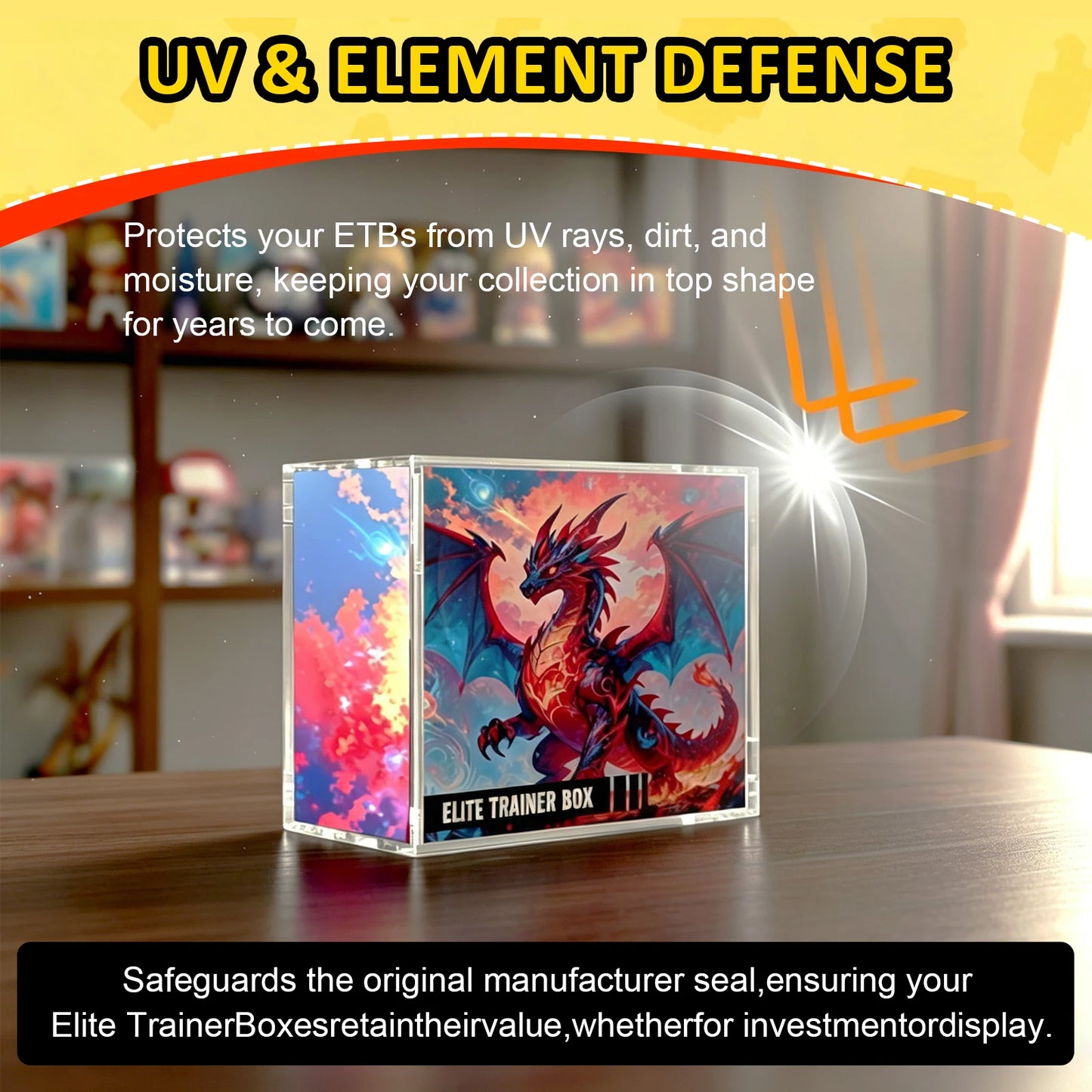 Acrylic Display Case for Pokémon ETB | 99% UV & Dust-Proof