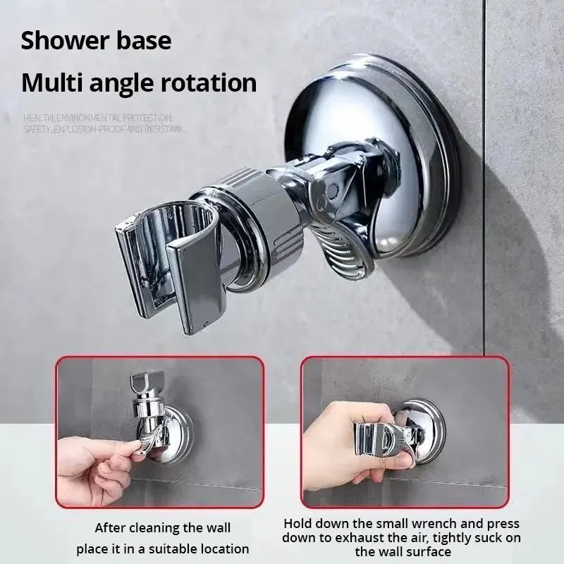 Adjustable Suction Cup Shower Head Holder | 360° No-Drill