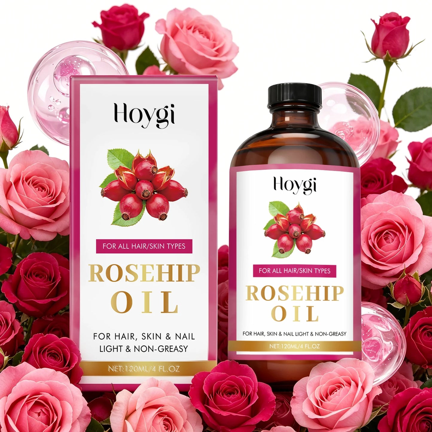 Rosehip Seed Soothing Essential Oil for Hair, Skin & Nail Rejuvenate Skin Hydrating & Repairing Hair Moisturizing Massage Oil Peaceful Pleasures Health and Wellness