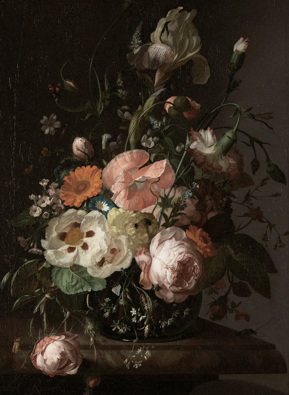 Moody Vintage Floral Series Poster Print Canvas Painting Art Pictures Home for Living Room Bedroom Wall Decor Frameless Peaceful Pleasures Health and Wellness 9 20x30cm Unframed