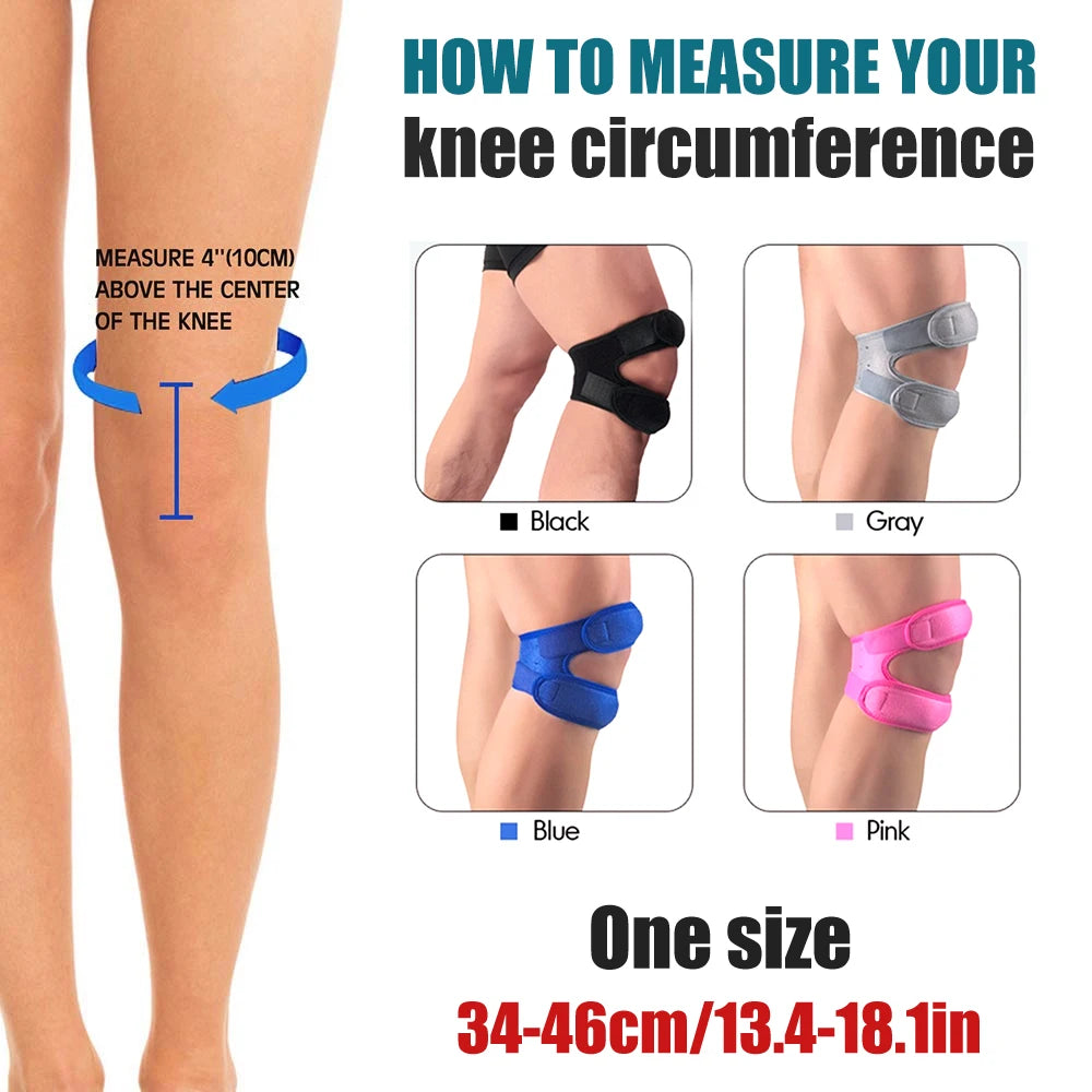 1PCS Dual Patella Knee Brace Support Strap – Adjustable Neoprene Knee Band for Arthritis, Golf, Running – Men & Women Peaceful Pleasures Health and Wellness