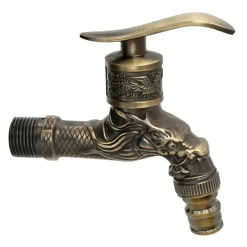 Golden Dragon Wall-Mounted Faucet | Rustic Vintage Single Cold Tap