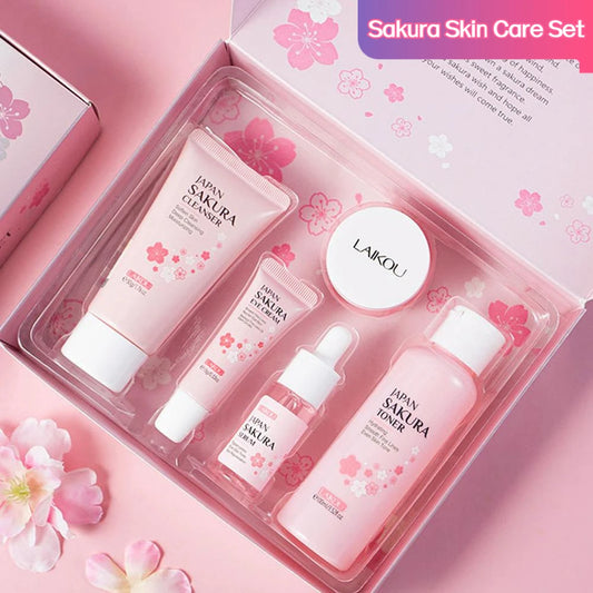 LAIKOU Sakura Skin Care Set – Serum, Toner, Eye Cream & More Skin Care Gift Set Peaceful Pleasures Health and Wellness