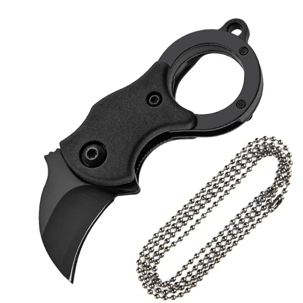 1pcs NEW Mini Keychain Pocket Knife Stainless Steel Camping Small Mini Portable Knife Peeler Fixed Blade Multi EDC Tool with Cha Peaceful Pleasures Health and Wellness black