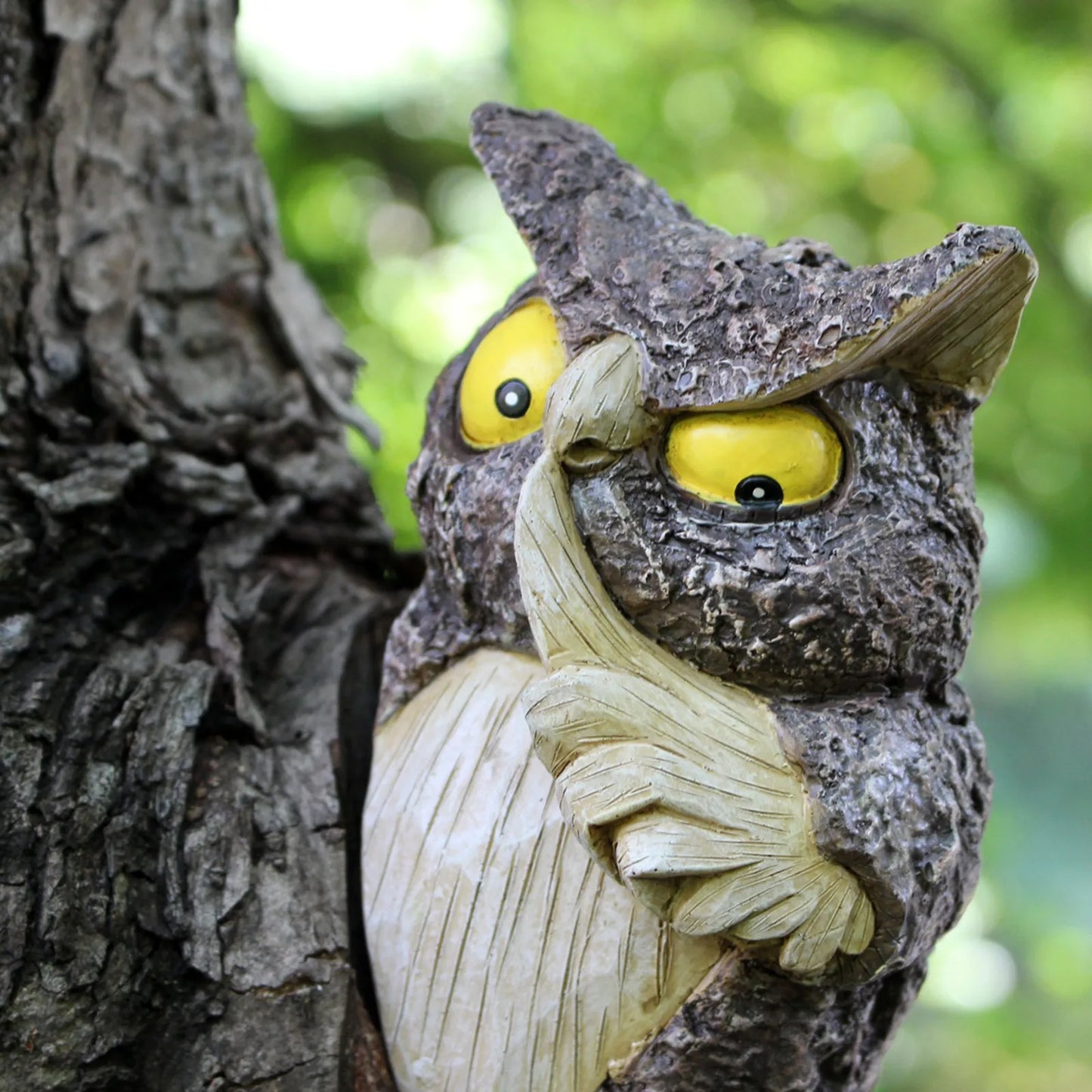 Owl Tree Hanging Garden Ornament – Resin Animal Decoration