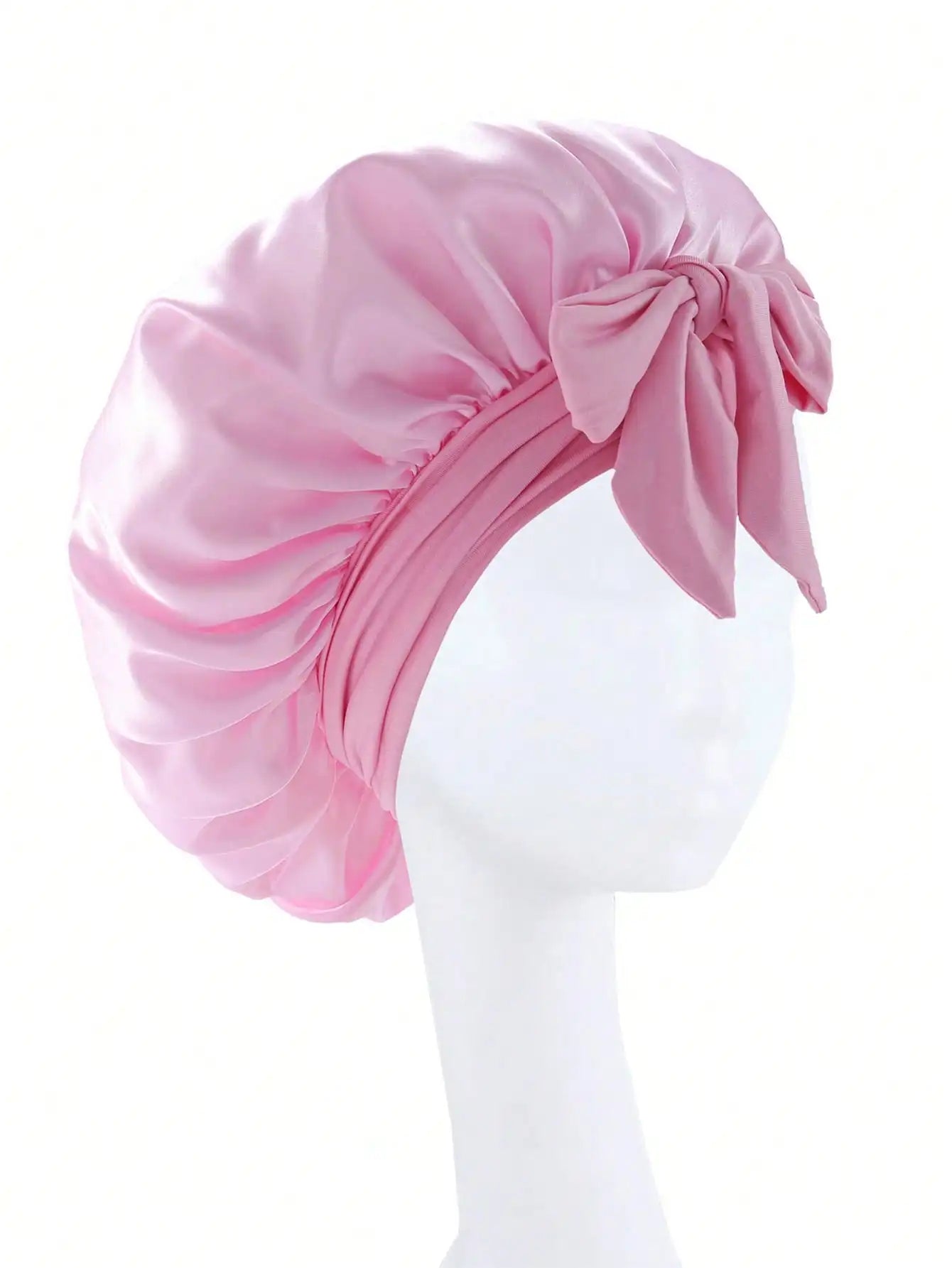 Adjustable Satin Sleep Bonnet with Tie Band – Women & Men