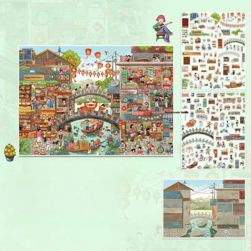 Kawaii Christmas 3D Miniature Scene Stickers – DIY Scrapbook