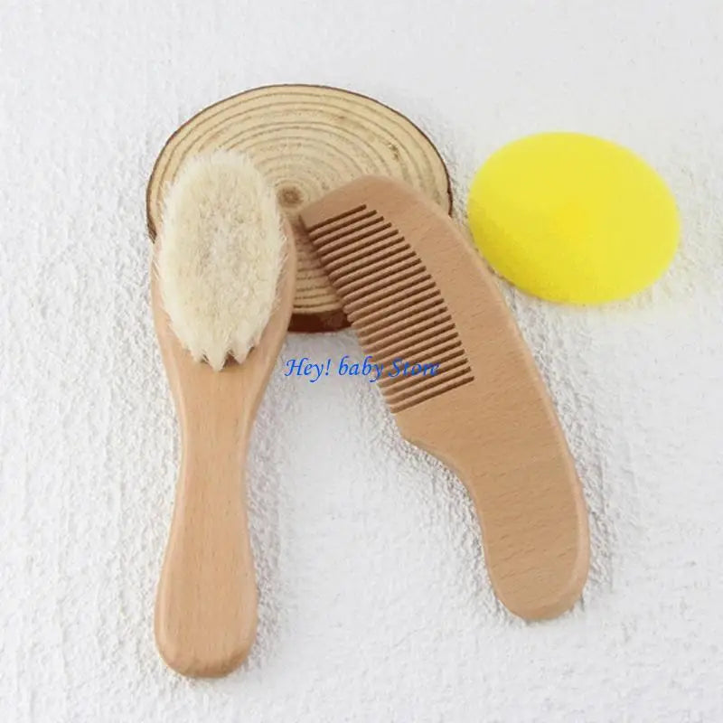 Baby Hair Brush & Comb Set | Natural Bristle Cradle Cap