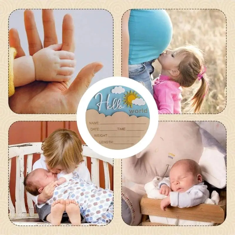 Hello Baby Wooden Sign | Birth Announcement & Nursery Photo Prop