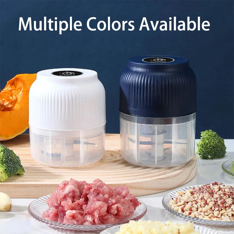 250ml Mini Wireless USB Rechargeable Electric Vegetable Chopper Garlic Crusher Food Chopper for Kitchen Gadgets for Garlic Peaceful Pleasures Health and Wellness