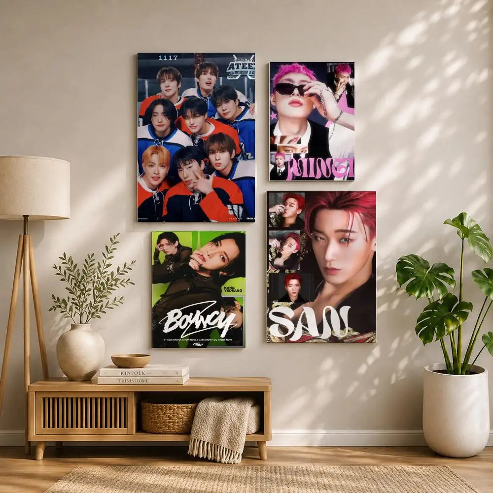 ATEEZ Kpop HD Self-Adhesive Waterproof Wall Art Poster Kpop Wall Poster Peaceful Pleasures Health and Wellness