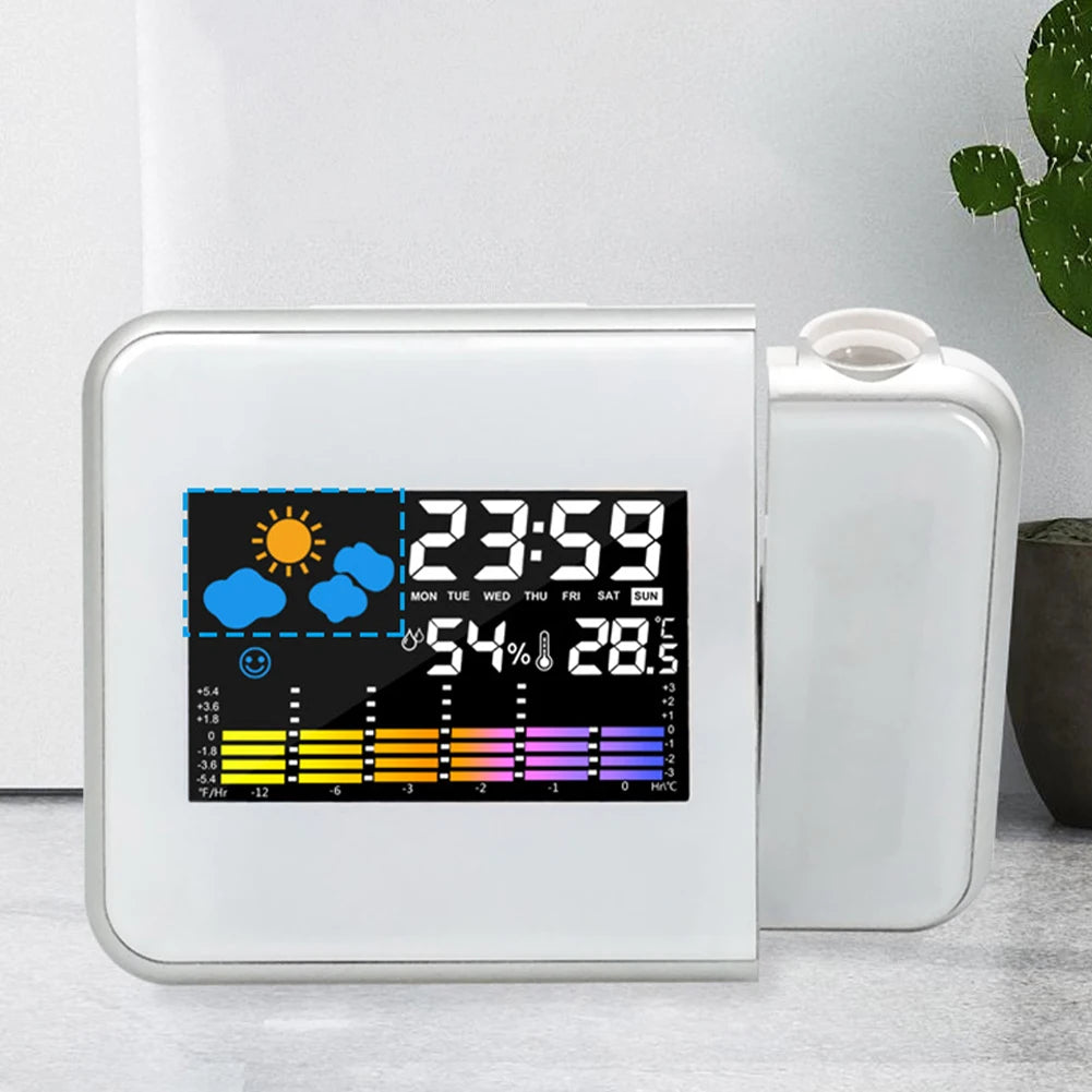 Smart LED Projector Alarm Clock | Thermometer & Hygrometer