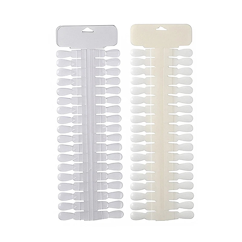 36pcs Natural/Clear Color Card Removable Nail Art Display False Nail Tips Rack Teardrop Design Manicure Gel Polish Practice Tool Peaceful Pleasures Health and Wellness