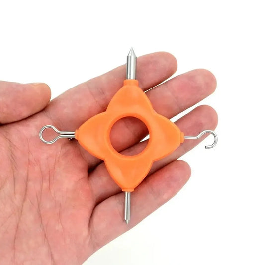 4-in-1 Portable Fishing Line Knotter Tool, Multi-functional Line Puller for Carp D-Rig Making, Essential Angling Terminal Tackle Peaceful Pleasures Health and Wellness