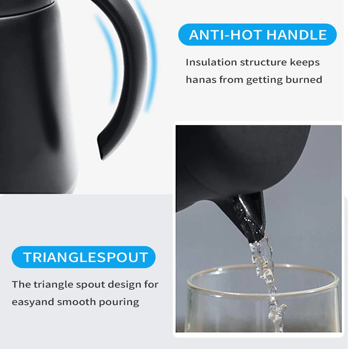 Thermal Coffee Carafe Tea Pot - 304 Stainless Steel Double Wall Vacuum Insulated, Hot & Cold Retention, Cool Touch Handle Peaceful Pleasures Health and Wellness