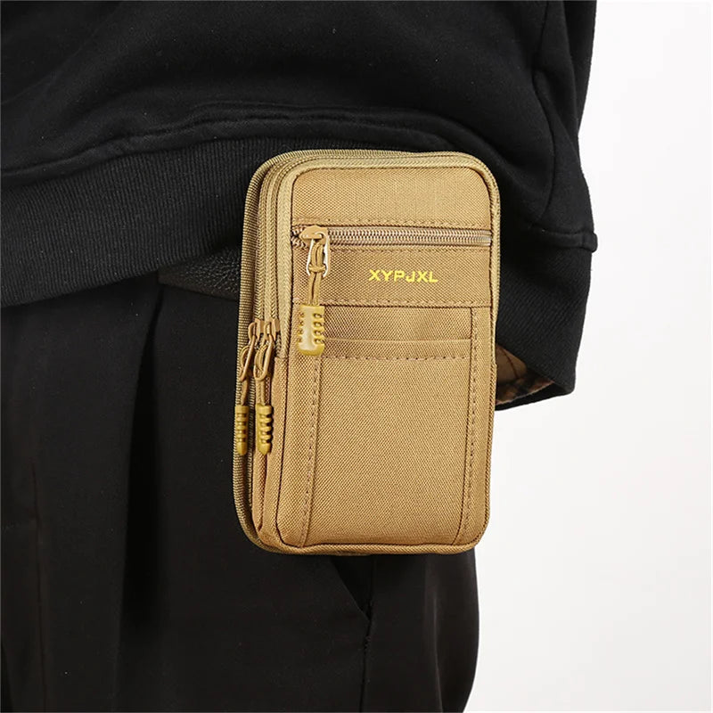 Men Bag Universal Multi-color Vertical Black Portable Belt Change Key Hanging Waist Storage Bags Mobile Phone Waist Bag Peaceful Pleasures Health and Wellness