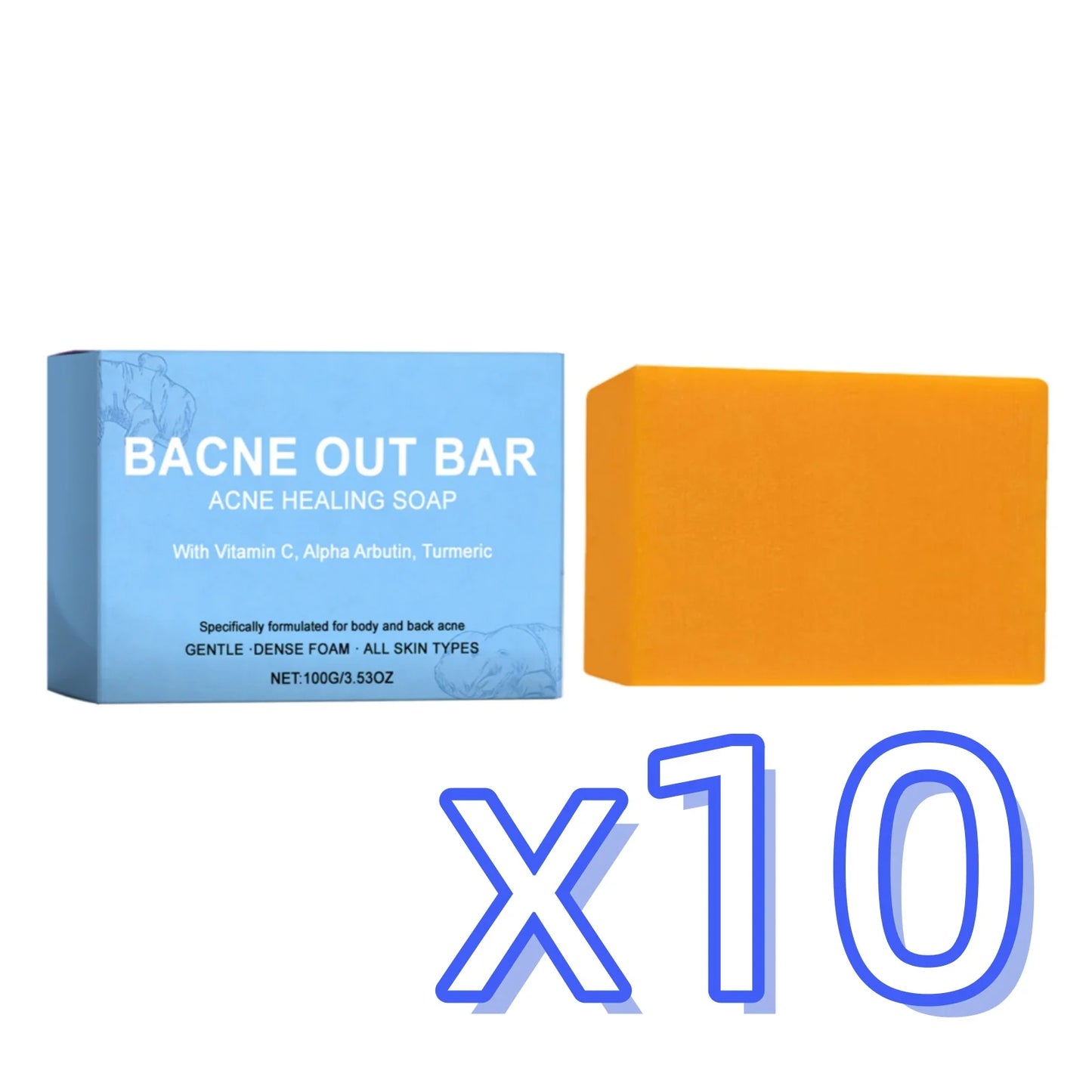 Turmeric Cleansing Soap Effectively Removes Body Acne Deep Cleansing Rich Foam Eliminates Body Odor Gently Exfoliates Body Soap Peaceful Pleasures Health and Wellness 100g Boxed x 10pcs