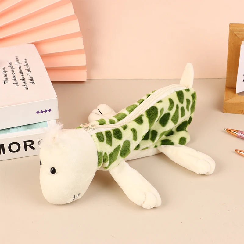 Cute Animal Plush Pencil Case – Lion Tiger Bear Pen Pouch