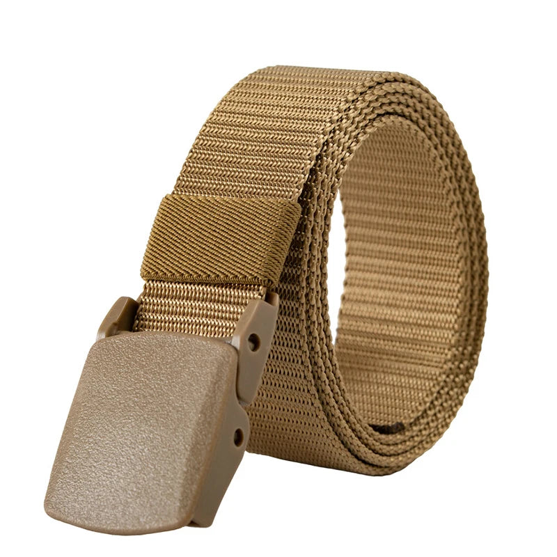 Unisex Nylon Tactical Belt – Non-Metal Buckle, Adjustable Fit