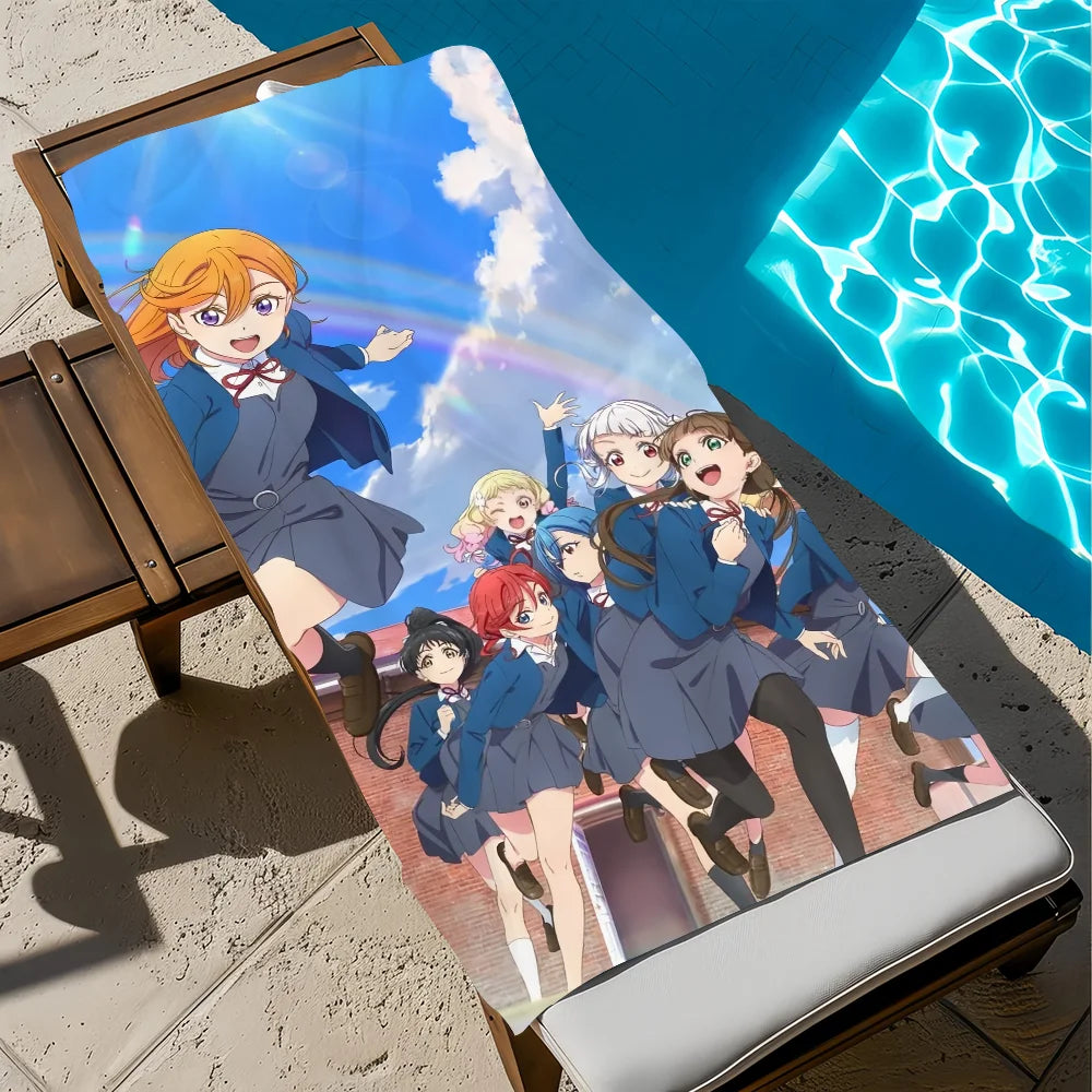 Anime Quick-Dry Beach Towel | Soft Microfiber Pool & Travel Quick-Dry Beach Towel Peaceful Pleasures Health and Wellness z2 STJ150x260CM