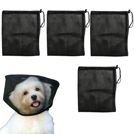 4-Pack Dog Mesh Muzzle – Breathable Anti-Scavenge Face Guard Dog Mesh Muzzle Oasis Select