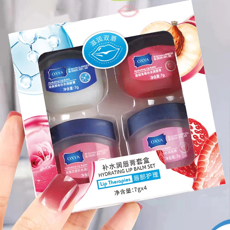 4-Piece Natural Plant Lip Gloss Set – Moisturizing & Whitening