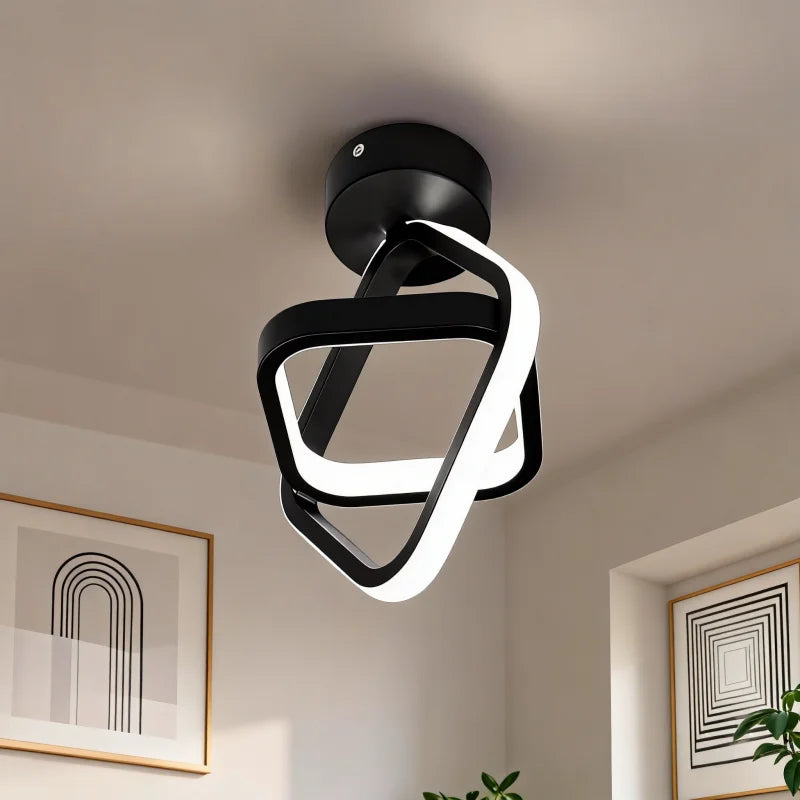 RUNTOIN 2-Ring Modern LED Ceiling Light | Hallway & Office