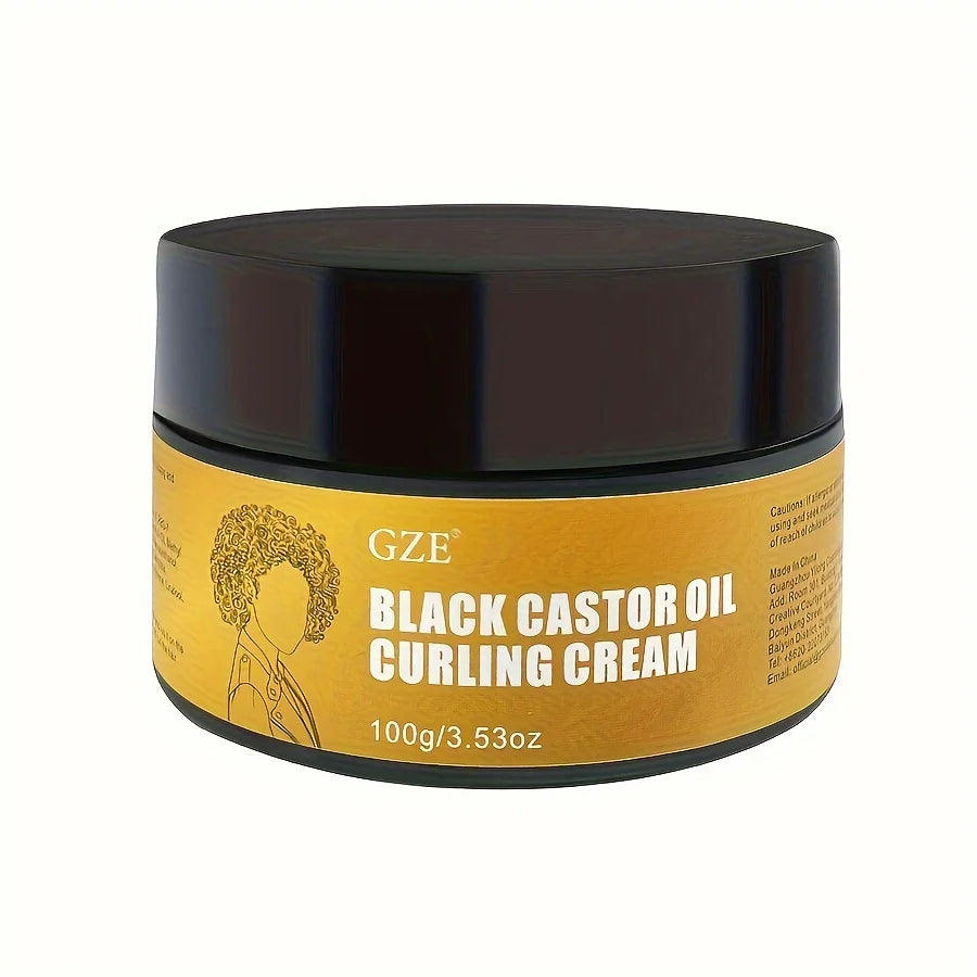 GZE Black Castor Oil Curl Defining Cream – Anti-Frizz 100g Curl Defining Cream Peaceful Pleasures Health and Wellness GZE142