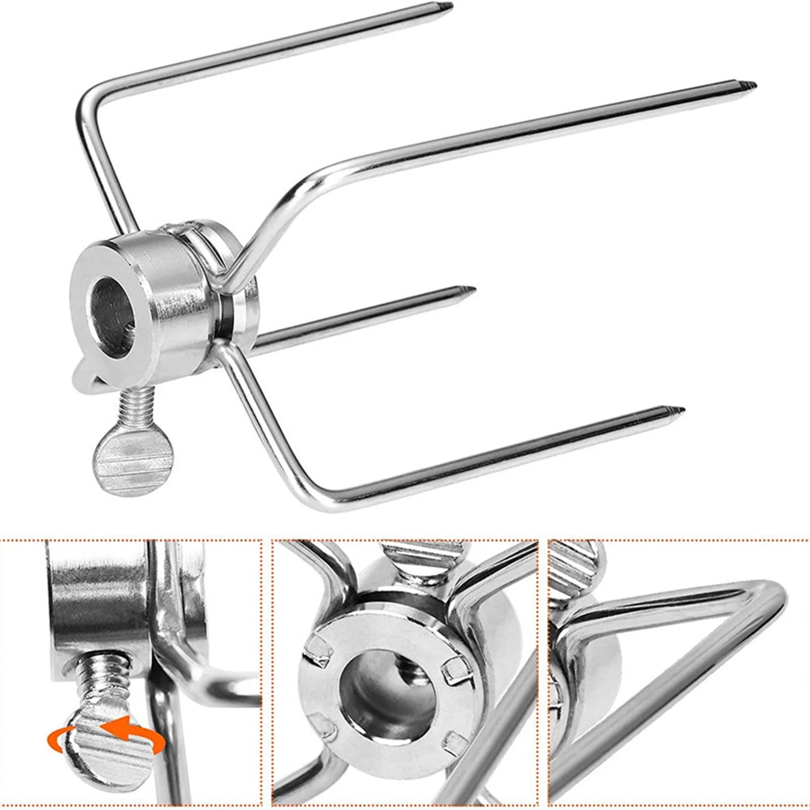 Stainless Steel Grill Rotisserie Forks Durable Food Grade Rotisserie Meat Forks for Indoor and Outdoor BBQ Party Peaceful Pleasures Health and Wellness