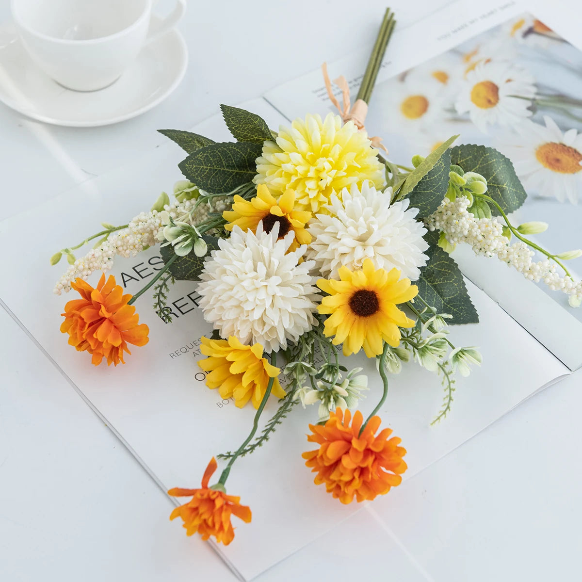 Artificial Silk Chrysanthemum Bouquet | Wedding & Home Decor