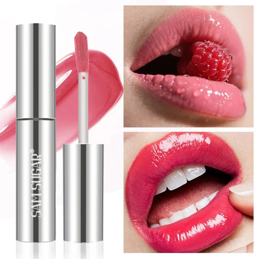 SAM SUGAR Mirror Lip Gloss – Waterproof Long-Lasting Raspberry Lip Gloss Oasis Select
