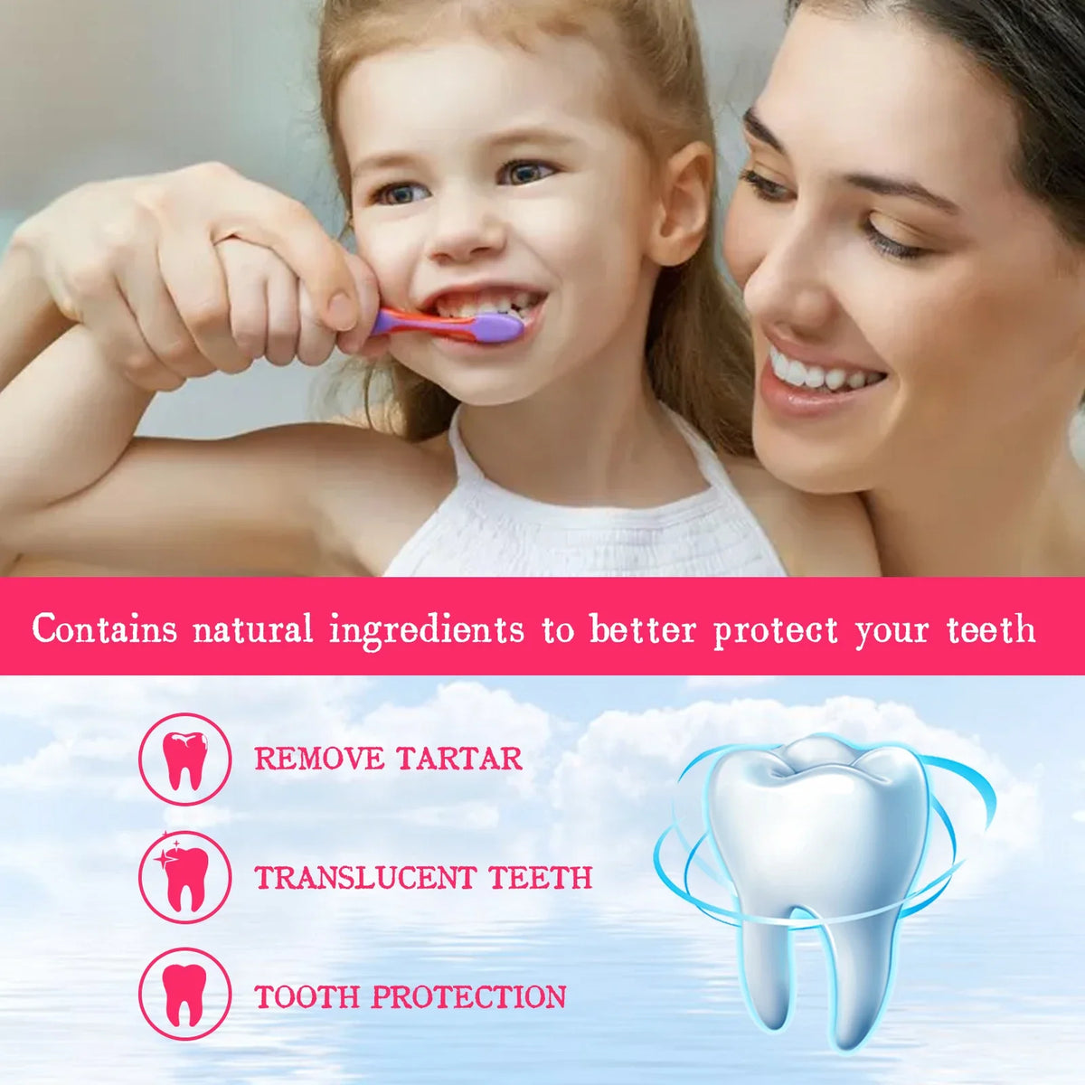 Children Toothpaste Probiotics Stain Removal Tooth Mousse Oral Cleaning Fruit Flavor Fresh Breath Kids Dental Care Toothpaste Peaceful Pleasures Health and Wellness