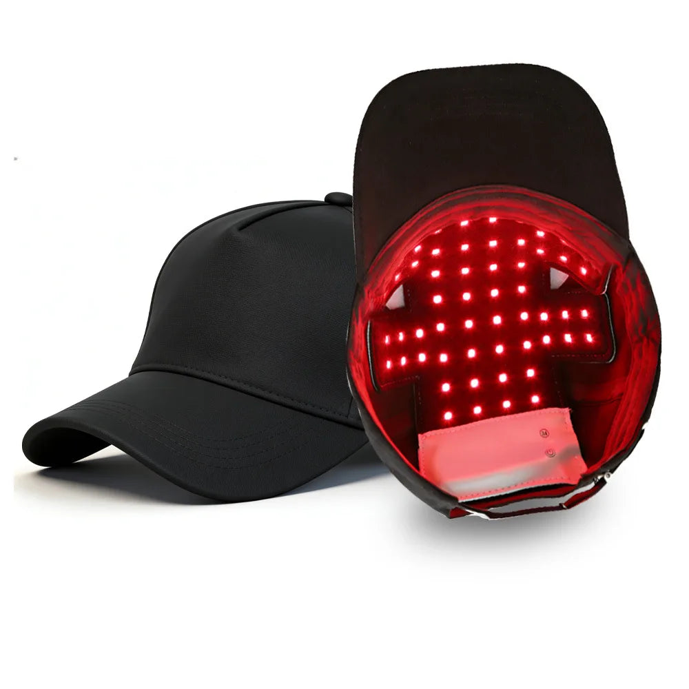 Red Light Therapy For Hair Fast Growth Cap Red&Infrared Light Therapy Device For Hair Loss Treatment With USB Charging Anti-hair Peaceful Pleasures Health and Wellness With brim