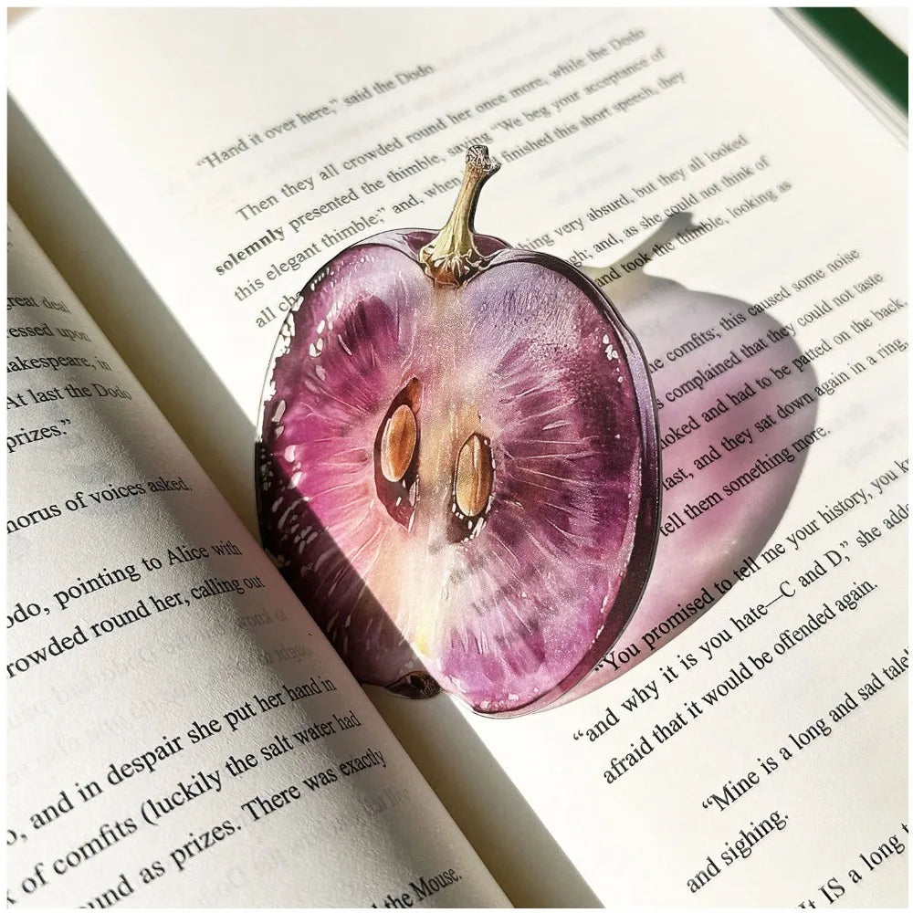 Fruit-Shaped Transparent Acrylic Bookmarks | Cute Reading Gift