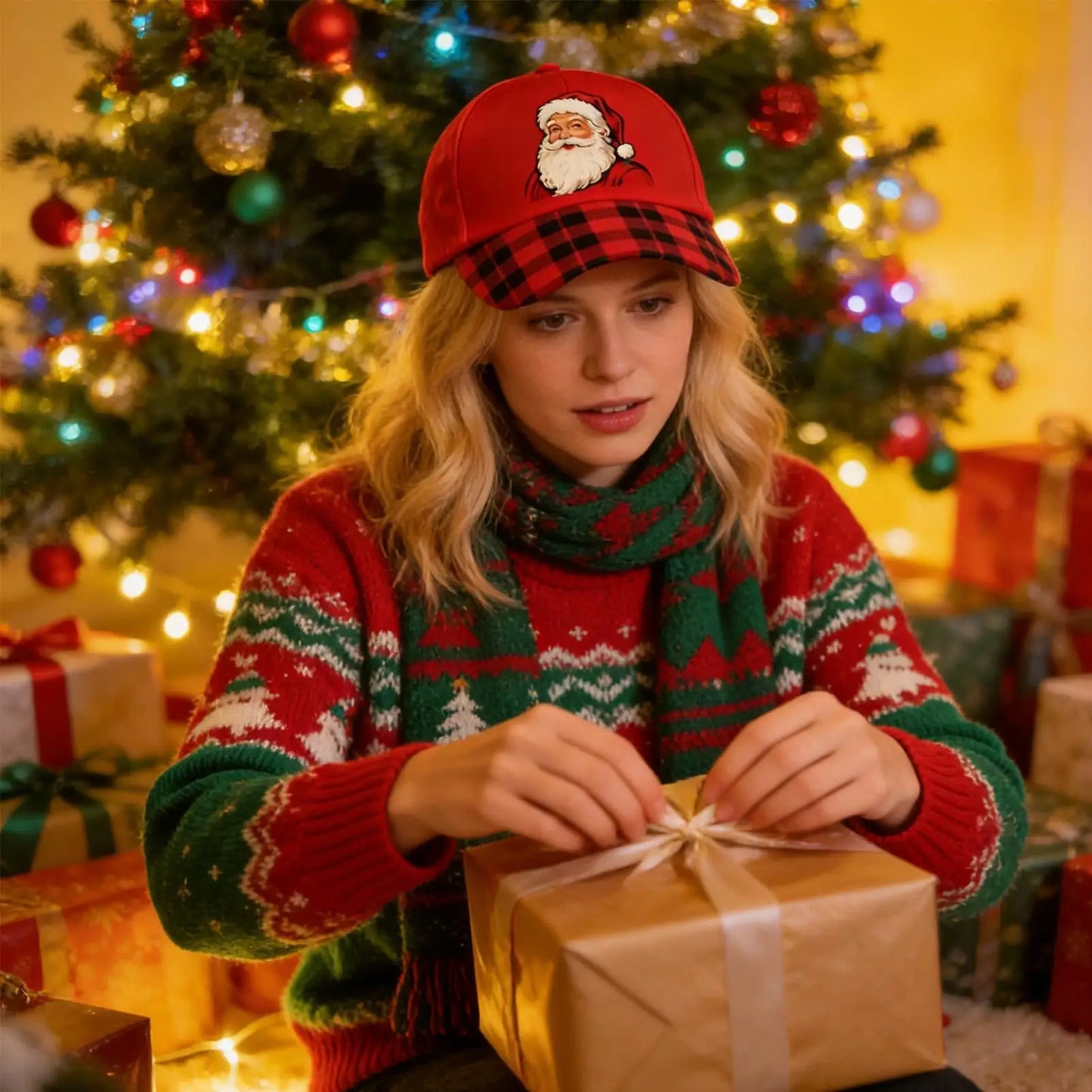 Christmas Santa Baseball Cap | Festive Embroidered Unisex Hat