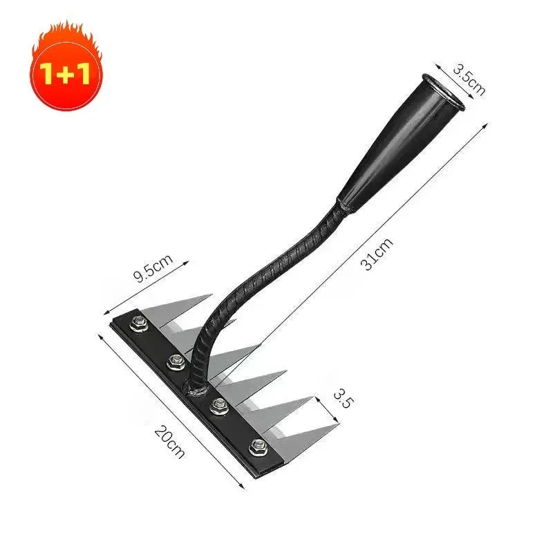 5–8 Teeth Carbon Steel Garden Rake – Detachable Multifunctional