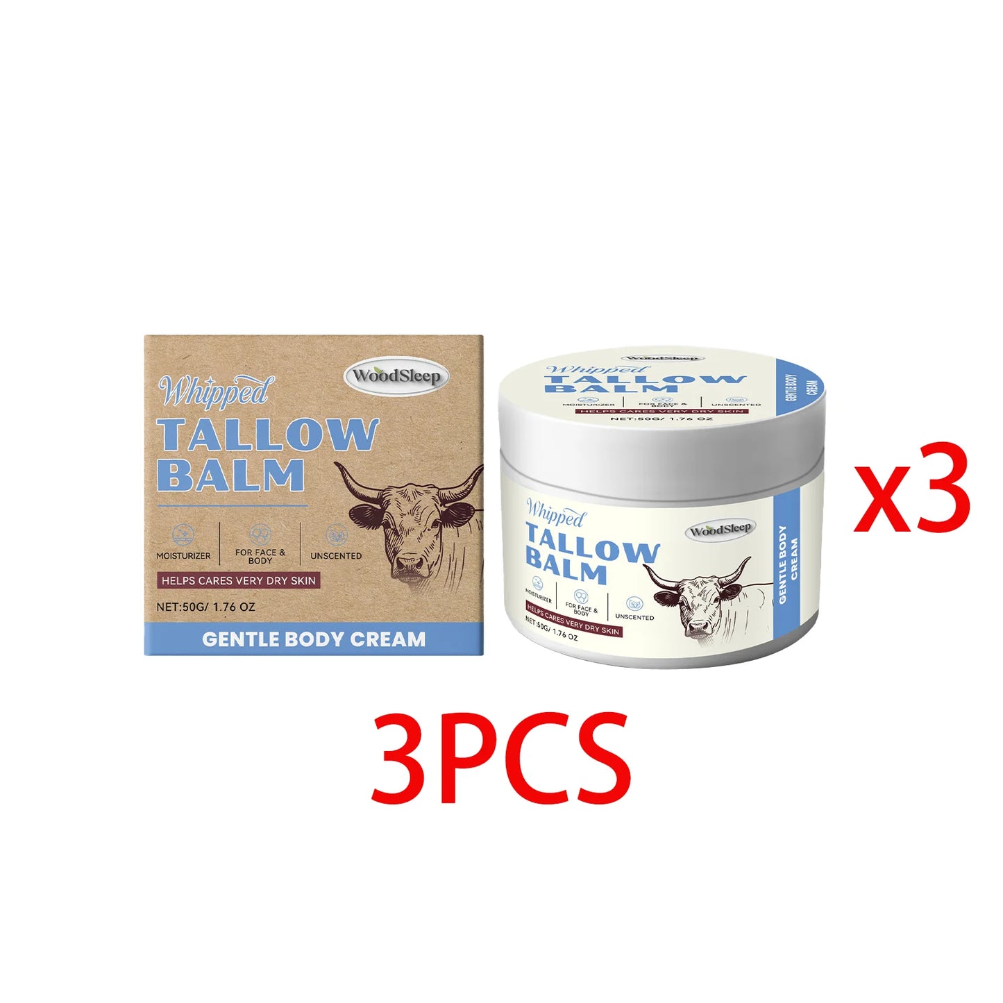 Whipped Beef Tallow Balm – Grass-Fed Face & Body Cream 50g