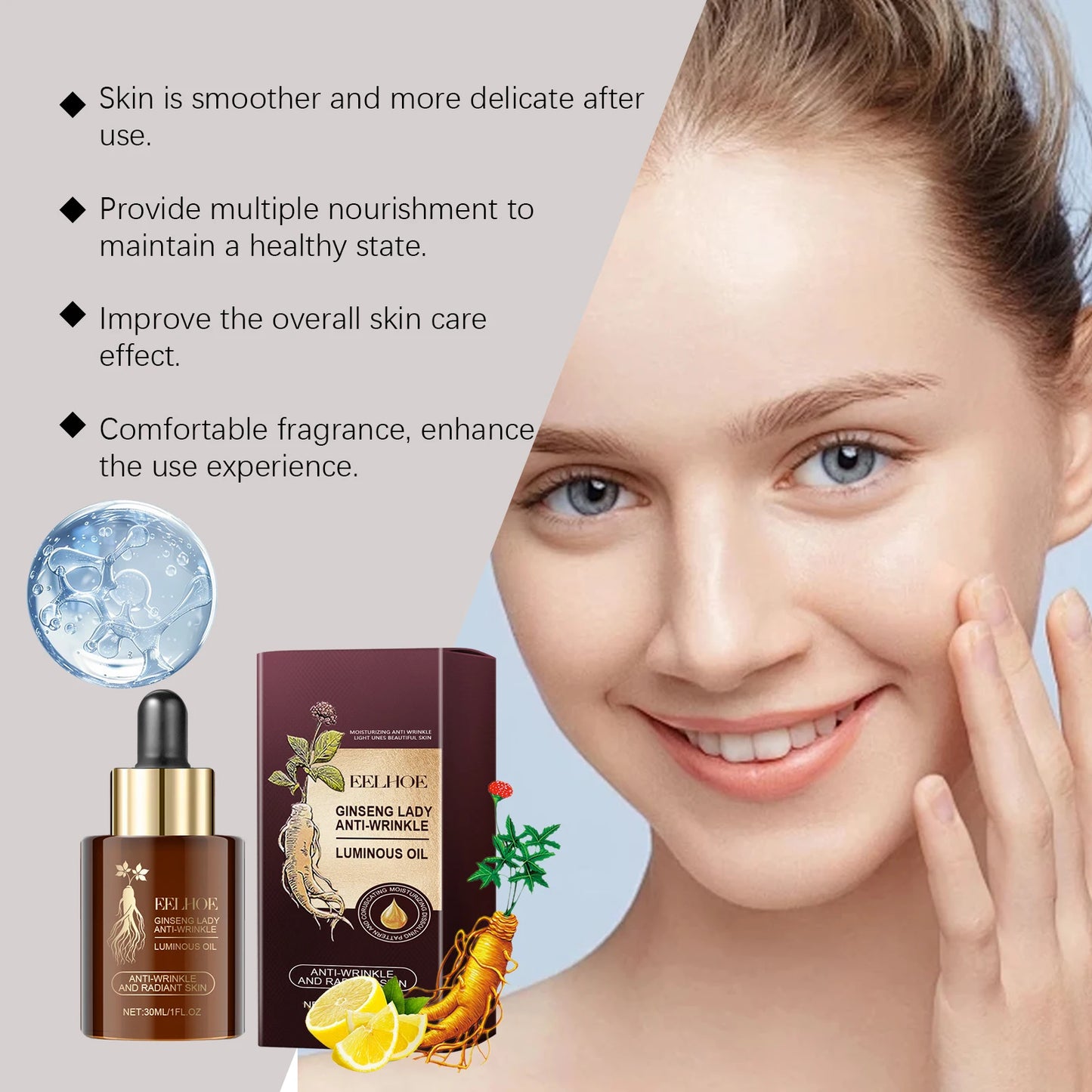 Ginseng Face Oil – Firming, Anti-Aging & Moisturizing Serum 30ml Peaceful Pleasures Health and Wellness