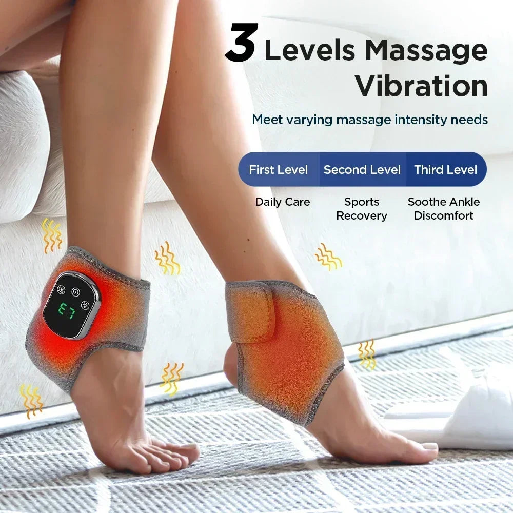 1/2PCS Foot Heat Massager Hot Compresses Vibration Massager Breathable Material USB Foot and Ankle Joint Hot Compress Protection Peaceful Pleasures Health and Wellness 2PCS Ankle Massager